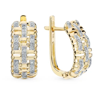 

Gold earrings with diamonds sunlight sample 585 test