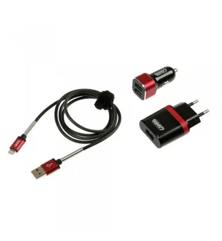 

UNIVERSAL KIT 3 in 1 APPLE 8 PIN/MICRO USB quick charge 12/24V 230V
