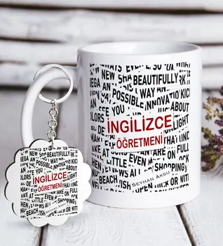 

Personalized English Teacher White Mug and Keychain Gift Seti-3