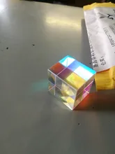 Cubo de vidrio con prisma claro, ornamentos para foto, Prisma dicroico de cristal de siete colores RGB, regalo de novia, cubo óptico rectangular