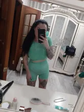 Gym Clothing Shirt Sportswear Short-Sleeve Yoga-Suit Crop-Top Workout-Shorts Seamless