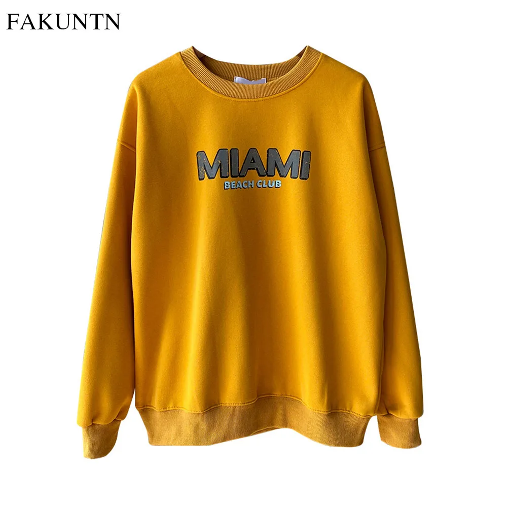 

Autumn Winter Women Sweatshirt Clothes Letter Printing Ladies Pullovers Fashion 2020 Long Sleeve Female Fleece Sweatshirt Women