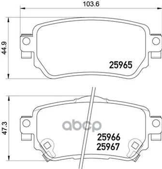 

Brake pads disc rear. Nissan Qashqai II (J11 J11 _) 11/13- / Nissan X-Trail (T32 _) 10/13 Brembo art. p56098