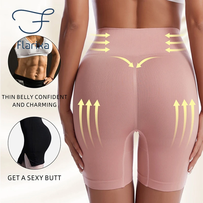 Flarixa Seamless Safety Pants Women's Shorts High Waist Abdominal Pants Postpartum Body Shaper Comfort Boxer Briefs Skirt Shorts Safety Shorts High Waist Shorts Safety Pants