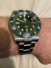 San Martin -Reloj de cuarzo con cristal de zafiro, pulsera de reloj mecánico, automático, con esfera de cerámica y con fecha