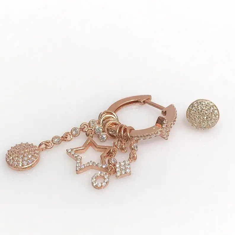 Новые многоцепные Висячие серебряные серьги Luck Tag