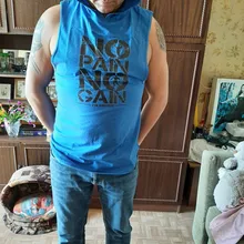 Camiseta de algodón sin mangas con capucha para hombre, ropa deportiva de marca para gimnasio y musculación