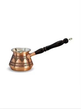 

Hand-Hammered Turkish Coffee Coffee Pot Grape Engraved Copper 3-4-5 Cups Ibrik