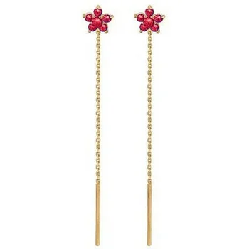 

Esthete earrings with 12 corundum Red Gold
