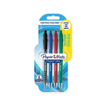 

Paper Mate Flexgrip Elite ballpoint pen, medium point (1,4mm), black, pack of 4 pens