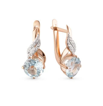 

Gold earrings with Topaz and cubic zirconia sunlight sample 585
