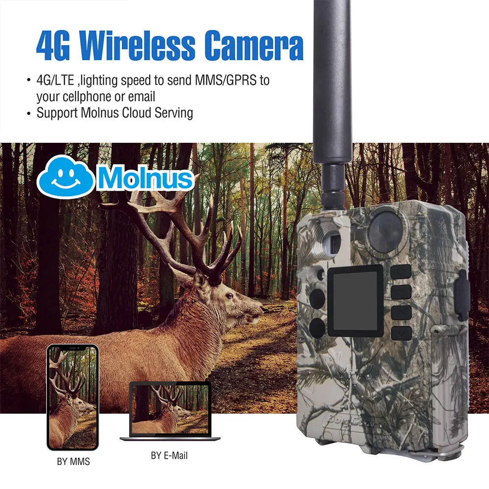 BolyGuard BG310-MFP Batteries TF Card Included 4G Wireless Hunting Camera 18MP 720pHD 0.7s Real Black IR LED Trail Wild Camera wireless backup camera for car