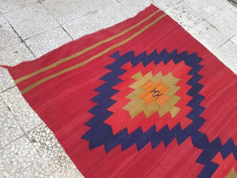 Алмазный Узор фойе Размер турецкий ковер килим бегун 4'6'' X 11'10''