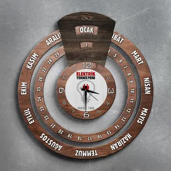 

Personalized Professional Electrician Infinite Mayan Calendar Wooden Wall Clock-2