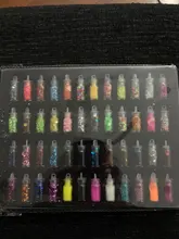 Set de 48 botellas de resina epoxi brillante, purpurina en polvo, corazón, estrella, Micro cuentas para arte de uñas, pegatinas de lentejuelas para fabricación de joyas DIY