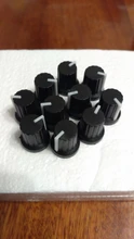 Tapa con botón para potenciómetro, Control de volumen negro, plástico, 6mm, Agujero del eje, 10 Uds.
