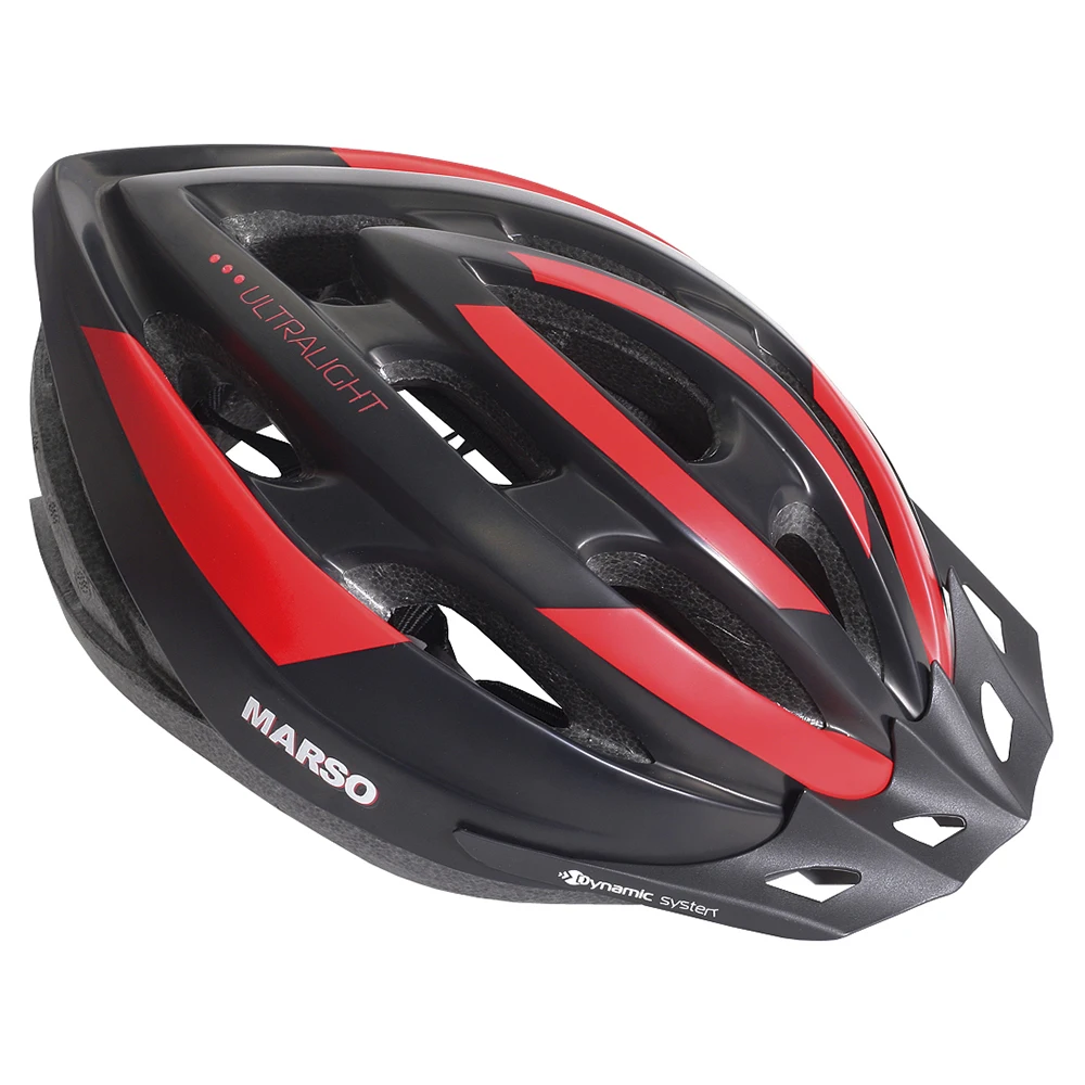 Красный/черный Шлем велосипедный Vinca Sport VSH 23 New marso M-L(57-62) 19 отверстий - Цвет: Красный/черный