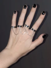 Anillos abiertos de dedo múltiple para mujer, cadena de eslabones estilo Punk, fiesta, concierto, ceremonia, regalo de joyería, venta al por mayor, 2020
