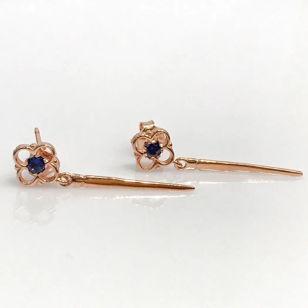 

Italian Tiny Sapphire Cubic Zirconia Kartiyer Silver Earrings