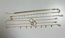 Conjunto de moda de Color dorado para mujer, brazalete de acero inoxidable con estilo, brazalete abierto, cadena de hoja, regalos de boda Infinity