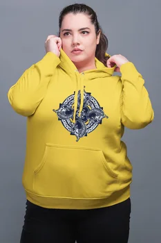 

Angemiel Wear Cosmic Pattern Dragon Yellow Women 'S Hooded Sweatshirt