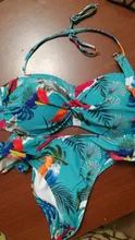 Bikini Bathing-Suit Women Swimwear Print New Bandeau Biquini Leaves Push-Up Female Brazilian