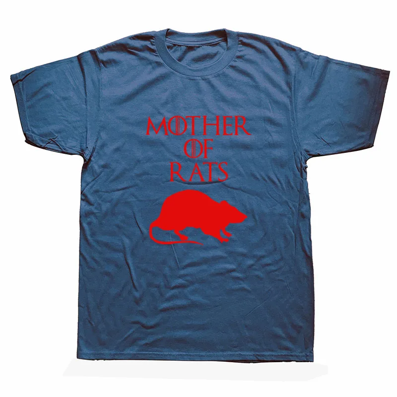 Летняя стильная забавная Мужская футболка «Мама крыс», Уличная Повседневная хлопковая футболка с коротким рукавом и принтом в стиле хип-хоп, Повседневная футболка с круглым вырезом, топы, футболки - Цвет: Navy