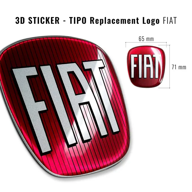 Adesivi Logo Fiat 14 Mm - 2 Pezzi Con Protezione In Silicone Trasparente