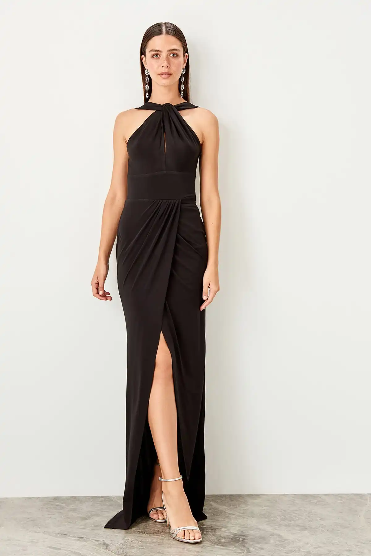 Trendyol воротник деталь вечернее платье TPRSS19BB0408|Вечерние платья| |