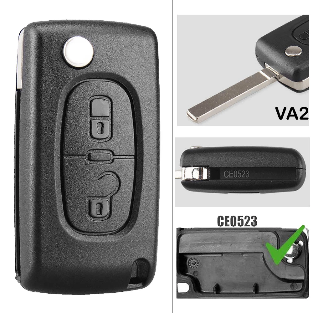 LLAVE PEUGEOT 207 307 308 PARTNER FUNDA MANDO V1 LISO|Llave de coche| - AliExpress