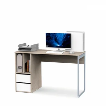 Billig Schreibtisch Computer Tisch Modell Stadt Farbe Aurora Und Weiß Bein Metall 2 Schubladen Büro Büro Büro Oder Studio