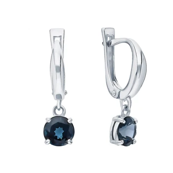 

Silver earrings with Topaz sunlight sample 925 test