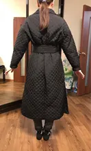 Winter Coat Parkas Long-Jacket Thin Toppies Autumn Womens Plaid Argyle Belt Double-Breasted-Belt