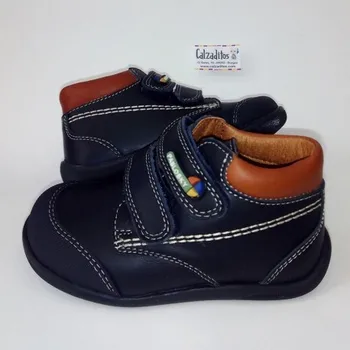 

Booties navy blue fur for child with two velcros, Pablosky