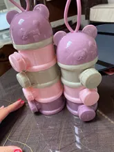 Caja portátil de almacenamiento de alimentos para bebés, recipiente para aperitivos ZXH con diseño de oso de 3 / 4 capas, para cereales esenciales, leche en polvo