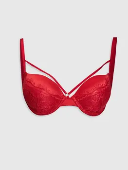

Lace Detail Satin Bra
