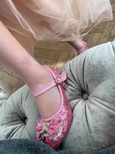 Zapatos de cuero de princesa ULKNN para niñas, zapatos de tacón alto, de tacón alto, para niñas, con nudo mariposa, azul, rosa, Plata