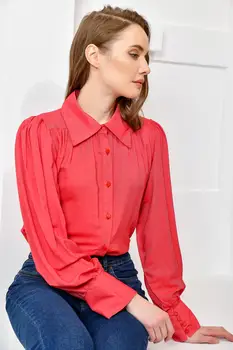 

Trend Alacati Style Women Lilac Shirred Vıntage Shirt ALC-X3573