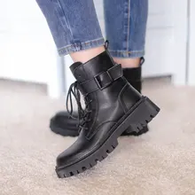 Shoes Motorcycle-Boots Punk FEDONAS High-Heels Genuine-Leather Women Side-Zipper-Shoes