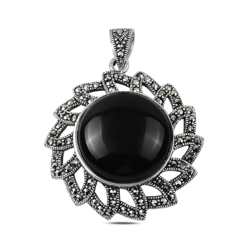 

Armagano Marcasite & Onyx Gemstone Pendant