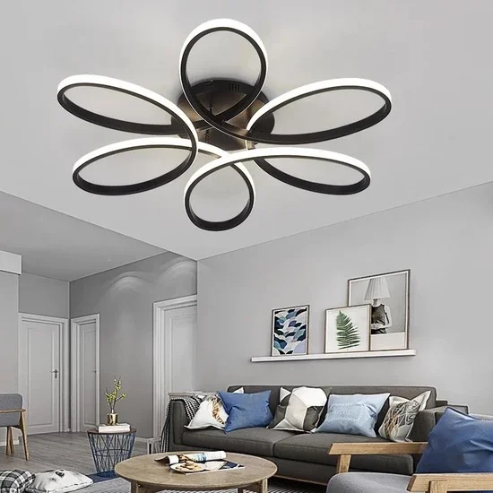 

Chandelier Lupine Black Plafond Modern White Led Chandelier