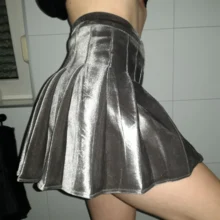 Velvet-Skirt Jk Streetwear Harajuku Japanese Gothic Punk Fashion High-Wasit Dark Women