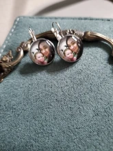 Pendientes personalizados con foto para mamá, papá, bebé, niños, abuelo, padres, diseño de logotipo, joyería para regalo de aniversario familiar