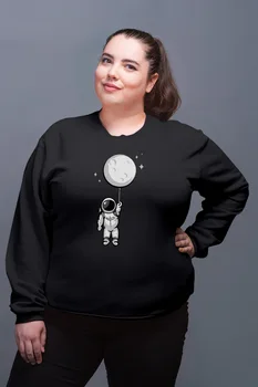 

Angemiel Wear Balloon Bear Holding Astronot Black Women Sweatshirt