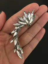 2021 nueva moda elegante Vintage Punk gótico para la oreja, de estrás de cristal brazalete de Clip de perno pendientes 1E321