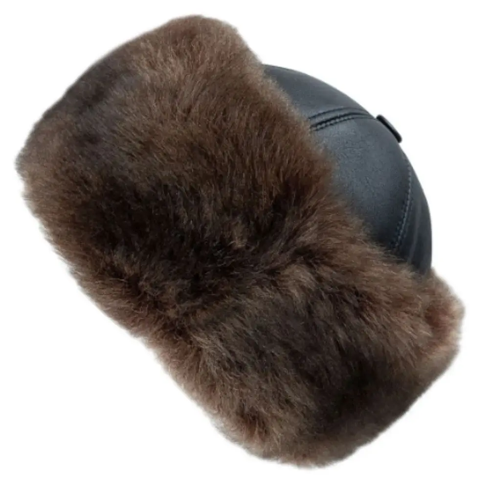 Round Warm Sheepskin Shearlin Leather Hat Sheepskin Hat Turkish Hat Anatolian Hat % Original lamb leather hat fur hat mad bomber hat mens
