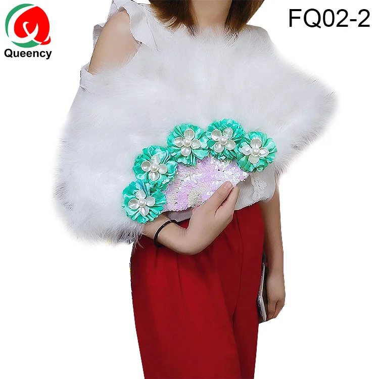 FQ02, DHL-5PCS,, нигерийские женские мягкие веер из перьев, декоративные с 3d аппликацией и пайетками для свадьбы и вечеринки