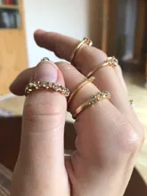 IPARAM-Conjunto de anillos de unión para mujer, de cristal geométrico, dorado, Vintage, bohemio, luna y estrella, diseño de personalidad, conjunto de anillos, regalo de joyas de fiesta