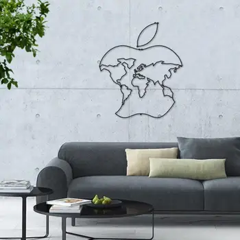 

Linewallart Apple Metal World Map Wall Art