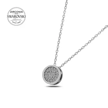 

Angemiel 925 Silver Swarovski Zirconia Cubic Zirconia Round Pendant